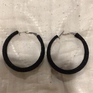 black sparkly hoops
